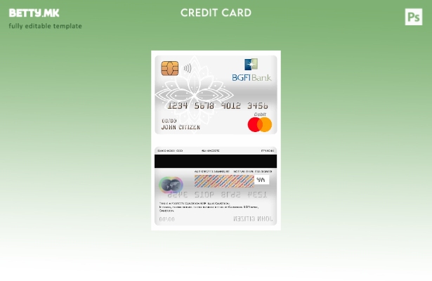 Модерен стил Камерун BGFI банка мастер дебитна картичка шаблон